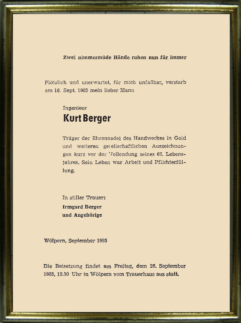 Todesanzeige